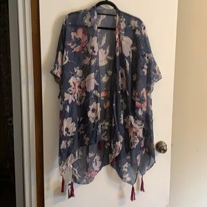 Floral sheer kimono
